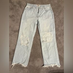 FREE PEOPLE Blue Distressed Women's Jeans